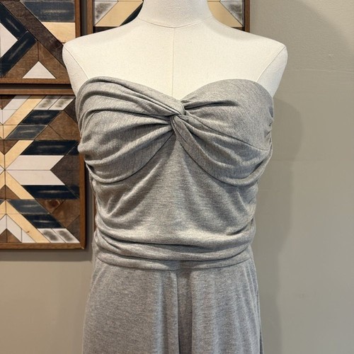 Ralph Lauren Collection Mélange Interlock Strapless Jumpsuit Heather Grey Medium - Picture 5 of 16
