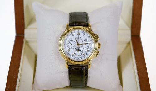Zenith El Primero Chronomaster 18K Gold Triple Calendar Moonphase Chronograph Bo