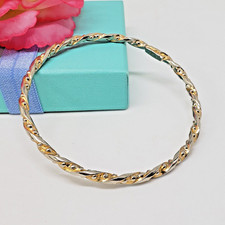 Vintage YSL Gold Silver Tone Bangle Bracelet ...