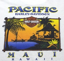 Vintage 1999 Harley Davidson Pacific Maui Hawaii T Shirt Mens L USA