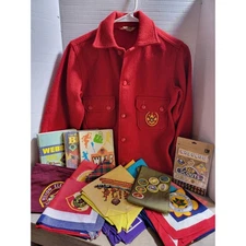 Vintage Boy Scouts of America Cub Scout Uniform Jacket and Accessories Lot