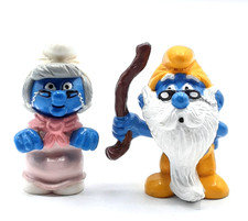 2-Schlumpf-Figuren 20226/20408 OMA + Opa /Uropa Smurf  Puffi Piufo Schleich 6 cm