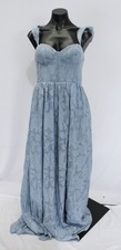 Azazie Women's Denisse A-Line Floral Burnout Dress CA4 Dusty Blue Size US:A4 NWT
