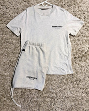 Essentials Fear of God Gray 2-Piece T-Shirt Shorts Set Men s S Drawstring