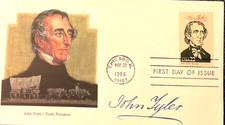 PRESIDENT JOHN TYLER  FLEETWOOD CACHET 1986 FDC VF UNADDR
