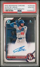 Alex De Jesus 2022 Bowman Chrome Prospect Autographs #CPAAD PSA 10