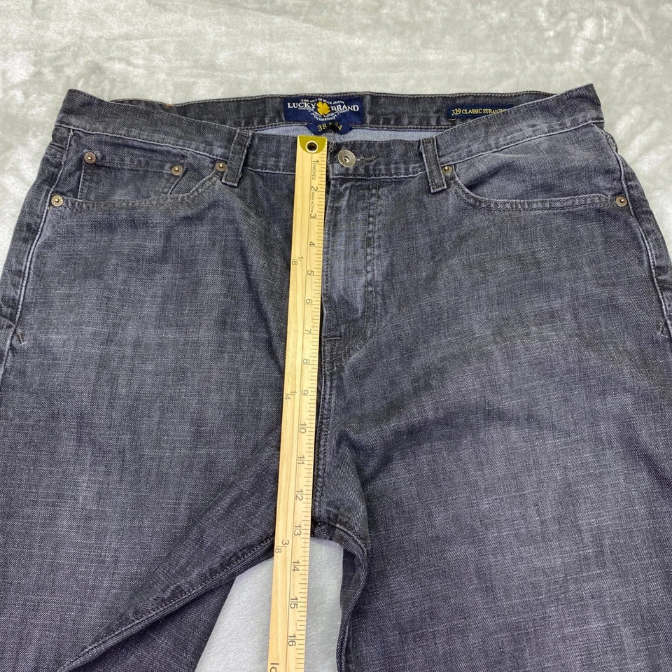 Lucky Brand 329 Classic Straight Jeans Mens Dark Wash Sz 38 Retro Grunge Western - Image 2 of 4