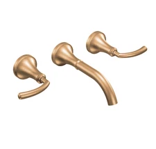 Moen T6530BB Icon 2-Handle Low Arc Wall Mount Bathroom Faucet Brushed Bronze