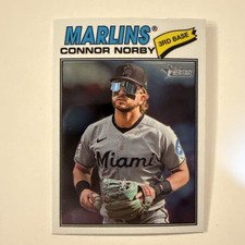 Connor Norby 2026 Topps Heritage #30 White Chrome SP Miami Marlins