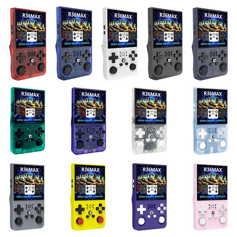 R36MAX - Console di gioco portatile, doppio joystick 3D, console retrò
