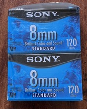2 Pack Sony 8mm Video Cassette Tapes 120 Minute Video 8 MP Standard -New Sealed