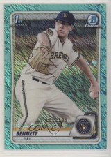 2020 Bowman Chrome Prospects Aqua Shimmer Refractor 101/125 Nick Bennett 2a9