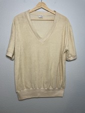 Vintage Mens Terry Cloth Shirt 70's Size Large Kartog of California V neck