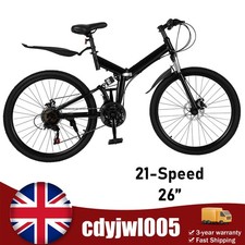 21-Speed Folding Mountain Bike Foldable Bicycle 26" Portable Adult Mountain Bike