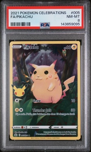 2021 POKEMON CELEBRATIONS #005 FULL ART/PIKACHU PSA 8