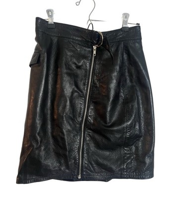 Vintage Tannery West Leather Skirt Sz 8 Black
