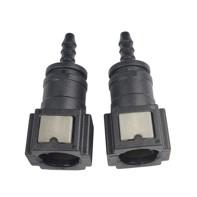 Fuel Line Quick Connect 1/4 Bundy Female to Barb 1/4'' 1/8'', 2 pcs, Black 
