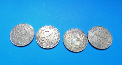 serie pieces France 20 centimes 1991 à 1995 TBE - Photo 1/2