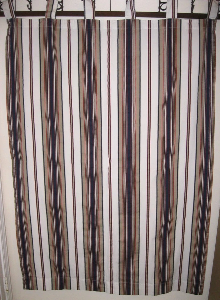 2 paneles de cortina a rayas marrones de 40" x 59" cada uno Springs Global tab top ¡Bonito! Foto 2 de 4