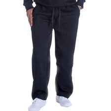 Mens Fleece Sweatpants Classic Casual Loose Open Bottom Active Pants with Poc...