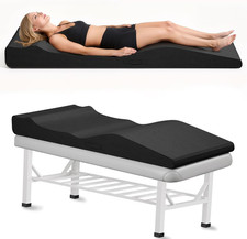 Ergonomic Lash Bed Topper with Plush Cover, Non-Slip Foam Pad 71"x28" Black