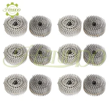 3600Pcs 2” × .09” Ring Shank Stainless Steel Siding Nails Wire Coil 15 Degree