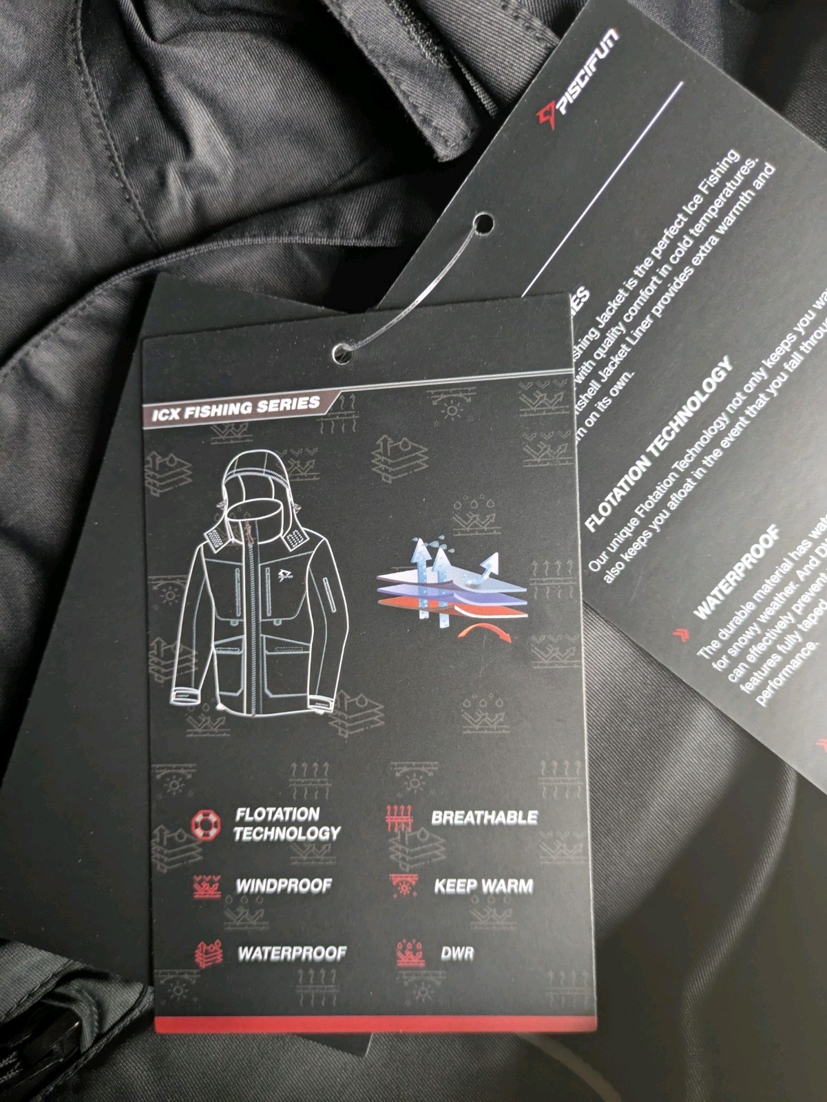 ice fishing jacket "piscifun" is the brand. new with tags 