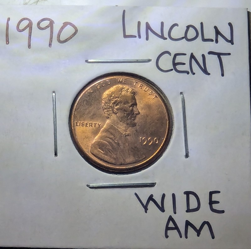 1990 Lincoln Memorial Penny US Coin NMM Wide AM 