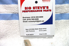 New 1/4 wide Mylar body armor. .005 Thickness