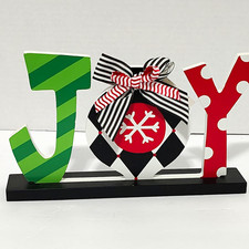 Christmas JOY Wooden Freestanding Tabletop Letter Sign
