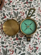 Antique Brass Cased Prismatic Compass by Elliott Bros