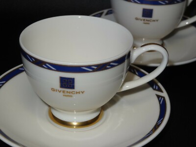 Givenchy Tea Cups & Saucers Set of 2 Pieces From Japan Porcelain