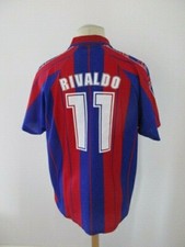 Maillot de football vintage FC Barcelone N° 11 Rivaldo saison 1999 Taille XL