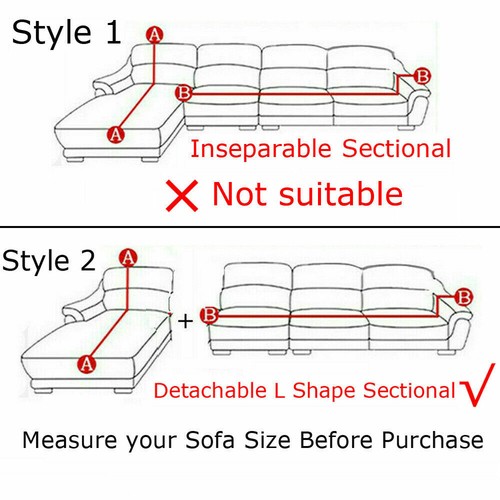 L Shaped Sofa Cover Stretch Couch Covers For 4-7 Seat Corner Sofa Slipcovers New - Picture 2 of 69