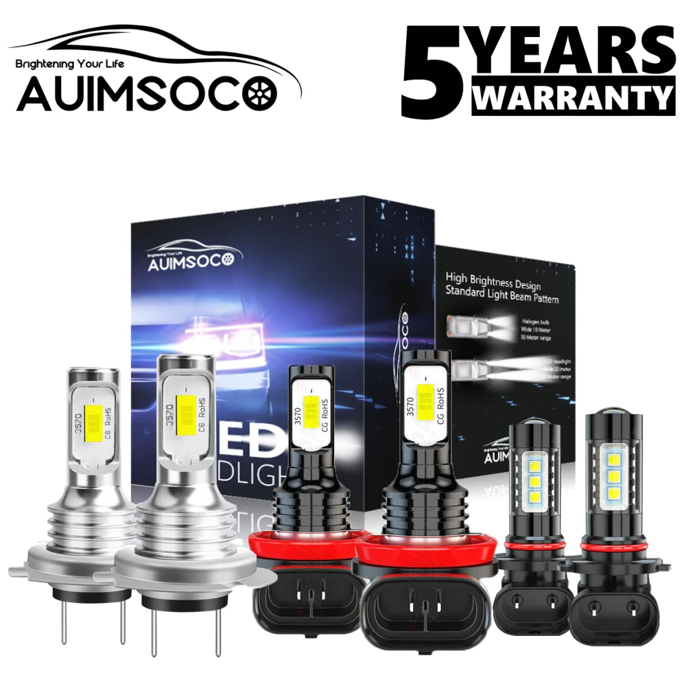 For Ford ESCAPE 2005-2006 6000K White LED Headlight Hi/Lo Beam + Fog Light Bulbs