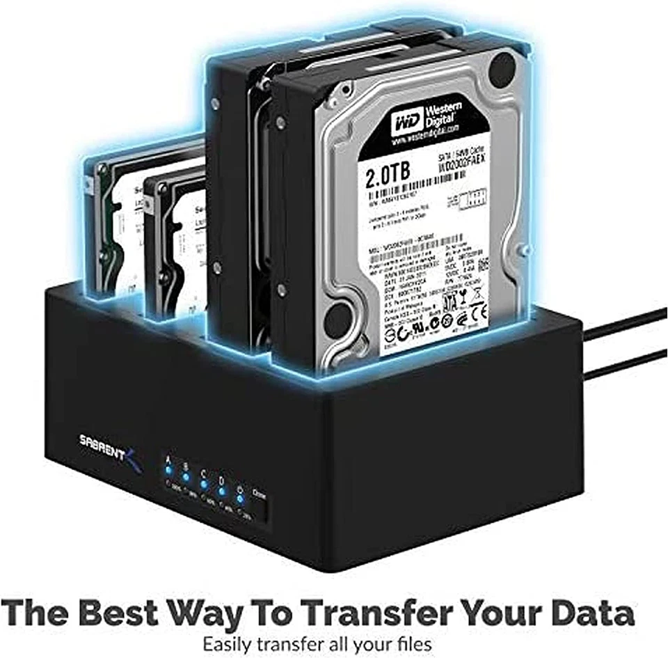 Sabrent 4-Bay USB 3.0 SATA 2.5"/3.5" SSD/HDD Docking Station (DS-U3B4) - Image 3 of 4