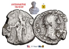 Ancient Roman Empire Coin Silver Denarius ANTONINUS PIUS 138-161 AD #31090