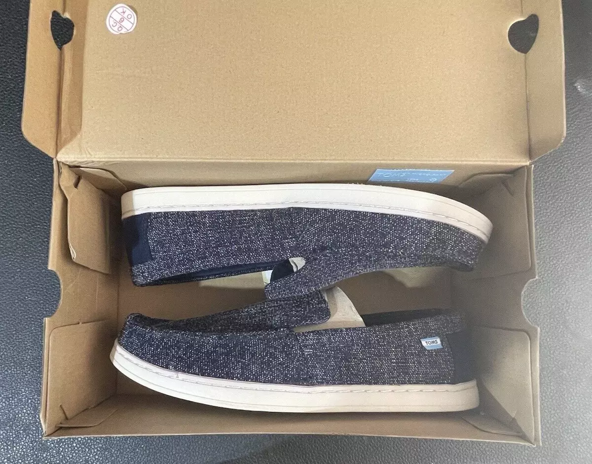 TOMS Aiden Navy Two Tone Woven Mens 9.5 shoe eBay
