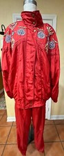 Vintage Lavon Womens Tracksuit Size L Red Nylon Windbreaker Pants  Jacket Set