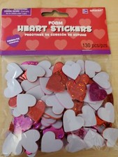 Foam Heart Stickers - 130 Pcs - New in Pkg.