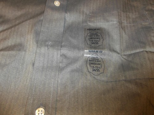 NWT Mens Size M 15-15.5 Chaps Essentials Wrinkle Free Regular Fit Dress Shirt - Picture 2 of 4