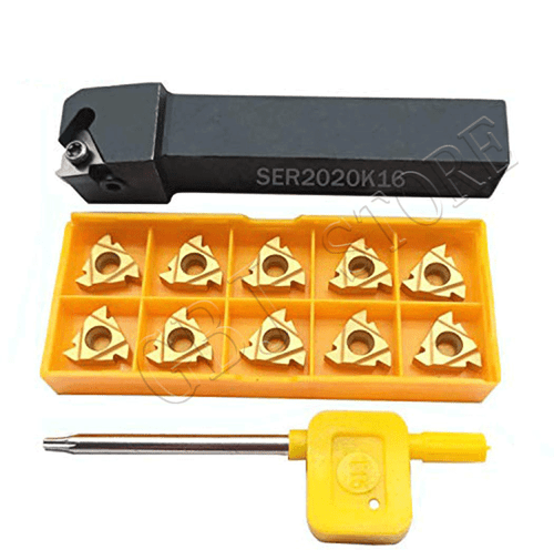 SER 2020K16 20mm CNC Lathe Threading Turning Tool Holder + 10pcs 3/8'' 16ER AG60 - Picture 2 of 8