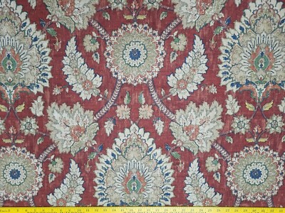 Waverly CASTLEFORD GARNET Red Blue Beige Floral Multi-Purpose Drapery Uph Fabric