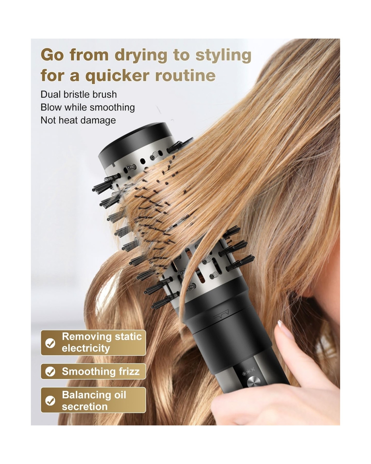 7MAGIC Hair Dryer Brush & 6 in 1 Hair Styler, Silver, 110 Volts, 12... Fast Ship