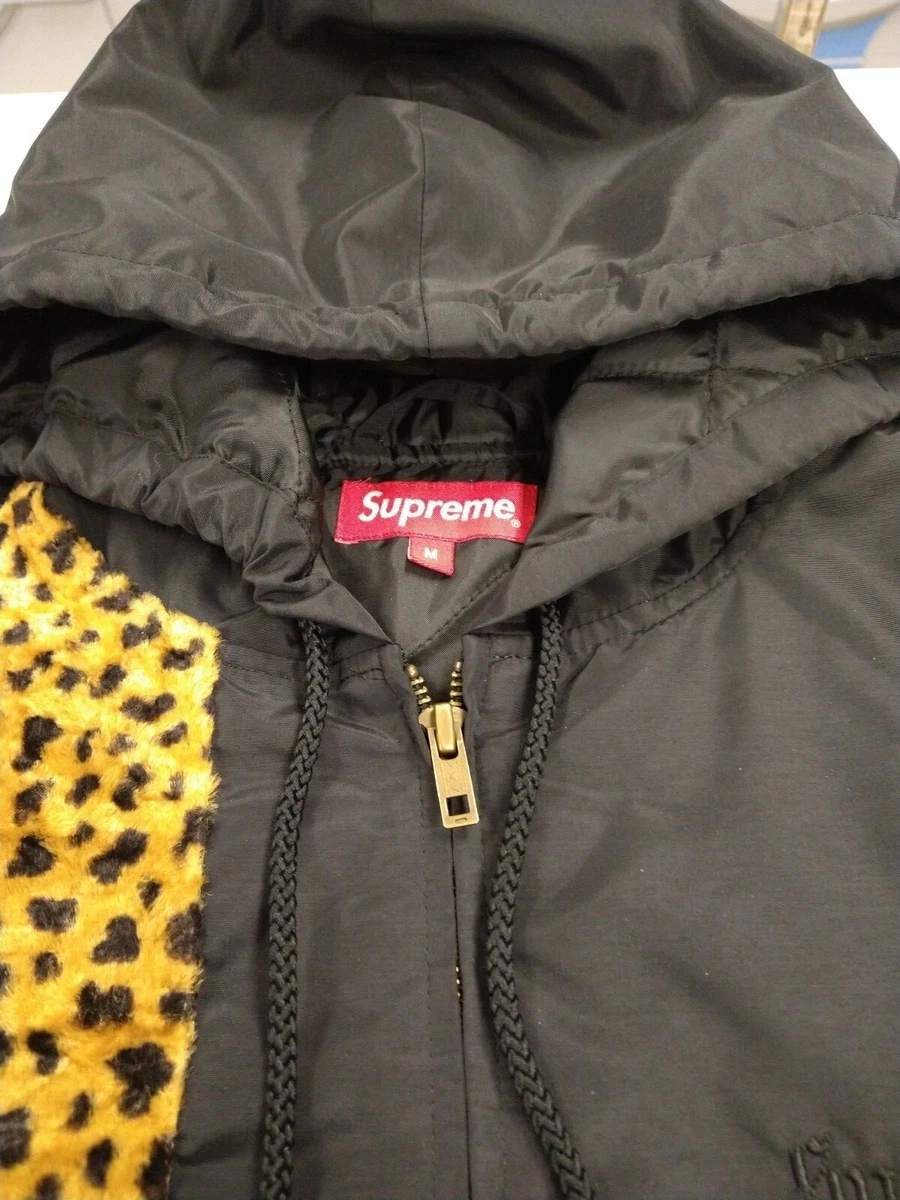 SUPREME 19SS Cheetah Hooded Station Jacket BLACK Size Medium