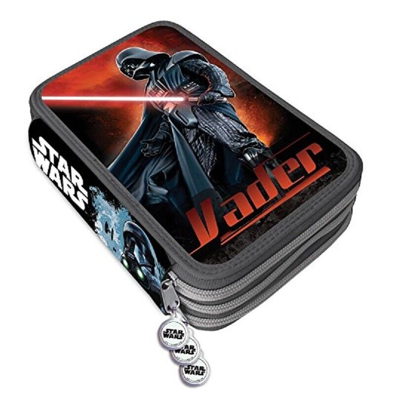 Star Wars Disney - Vader Astuccio Completo 3 zip Accessori Scuola