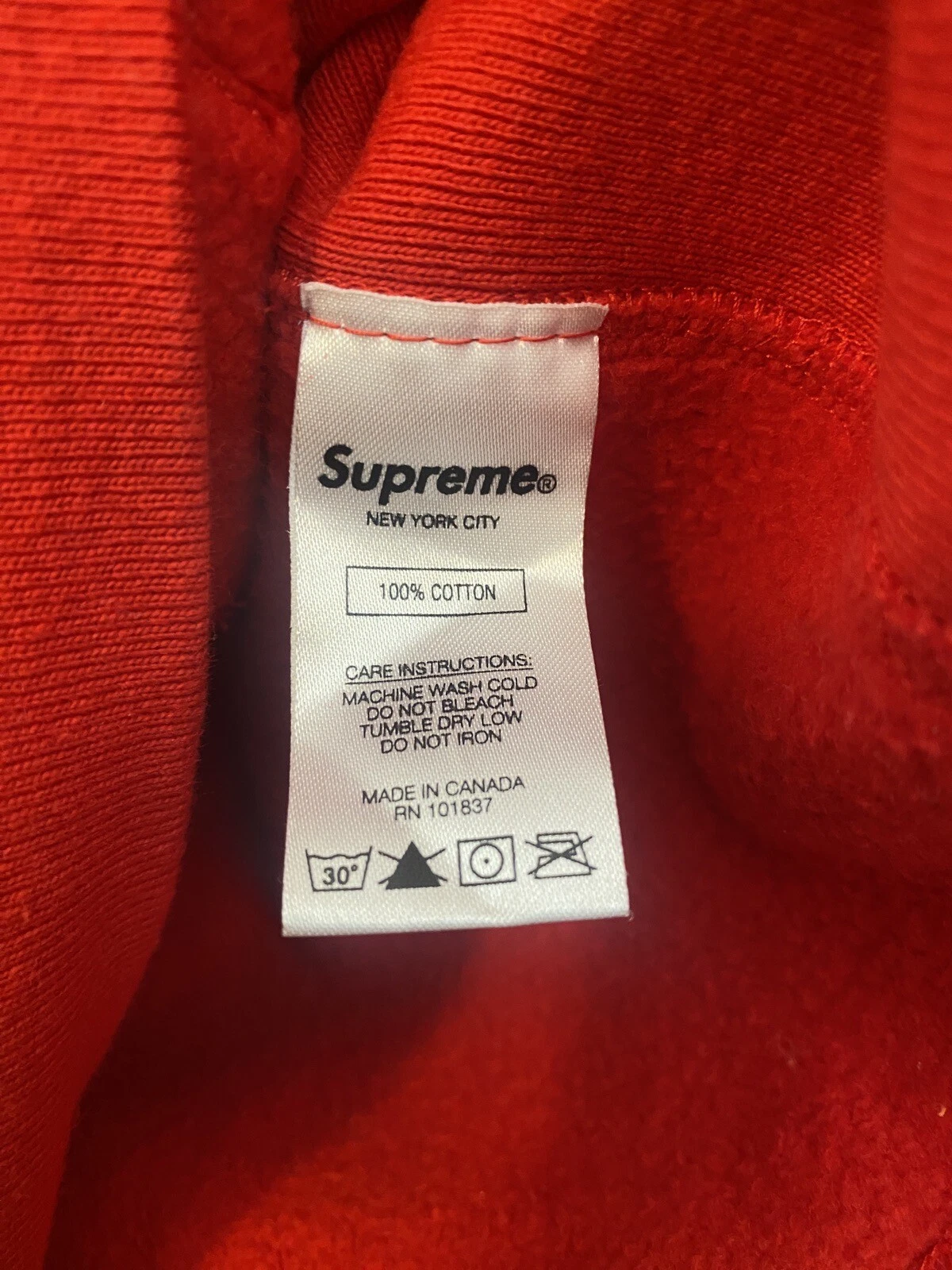 FELPA CON CAPPUCCIO PULLOVER PULLOVER CON CAPPUCCIO CON LOGO ARABO SUPREME 17AW USATA ROSSA Large