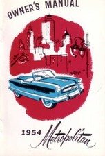 1954 Amc Metropolitan Owners Manual 1954 Amc Metropolitan Owners Manual