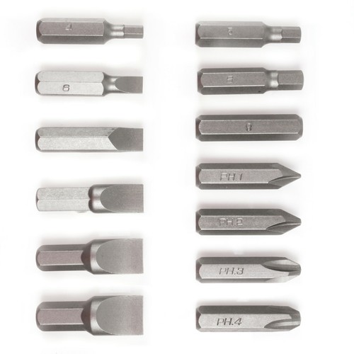 13Pc IMPACT DRIVER BIT SET CRV 5/16” Hex Shank Heavy Duty Fastening