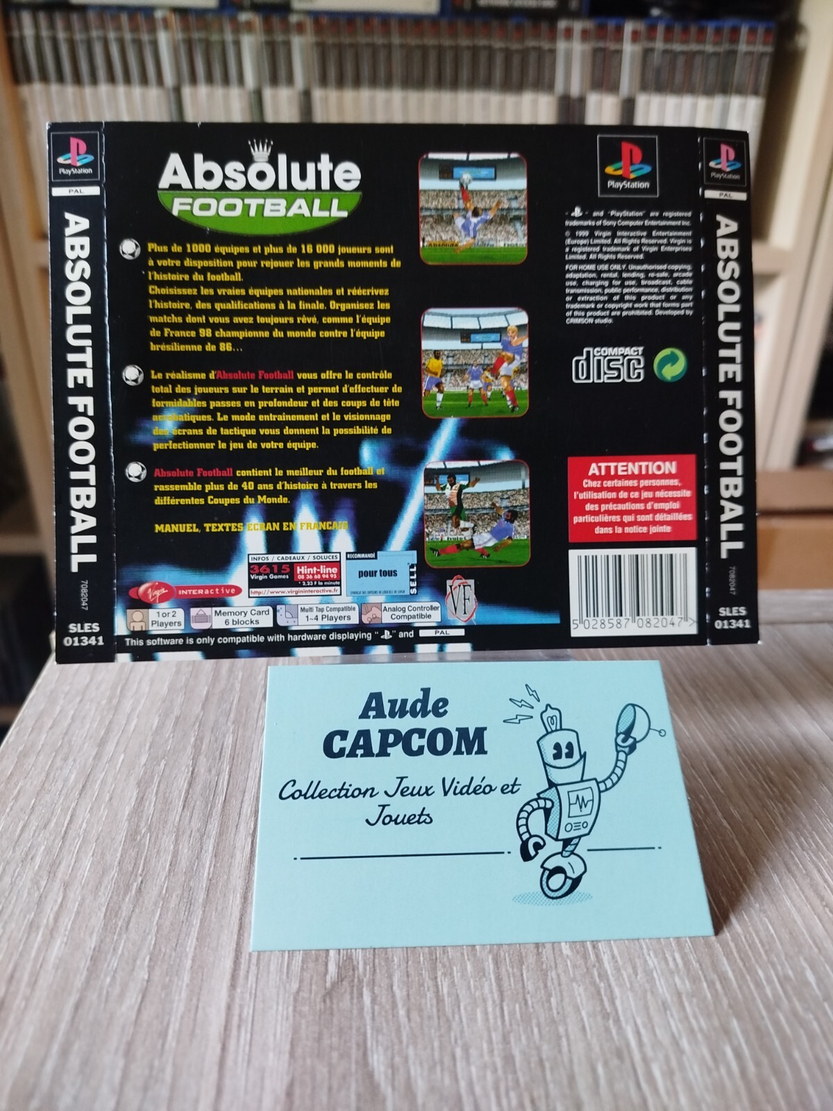 Sony Playstation 1 PS1 [Jaquette Arrière] jeu Absolute Football PAL fr